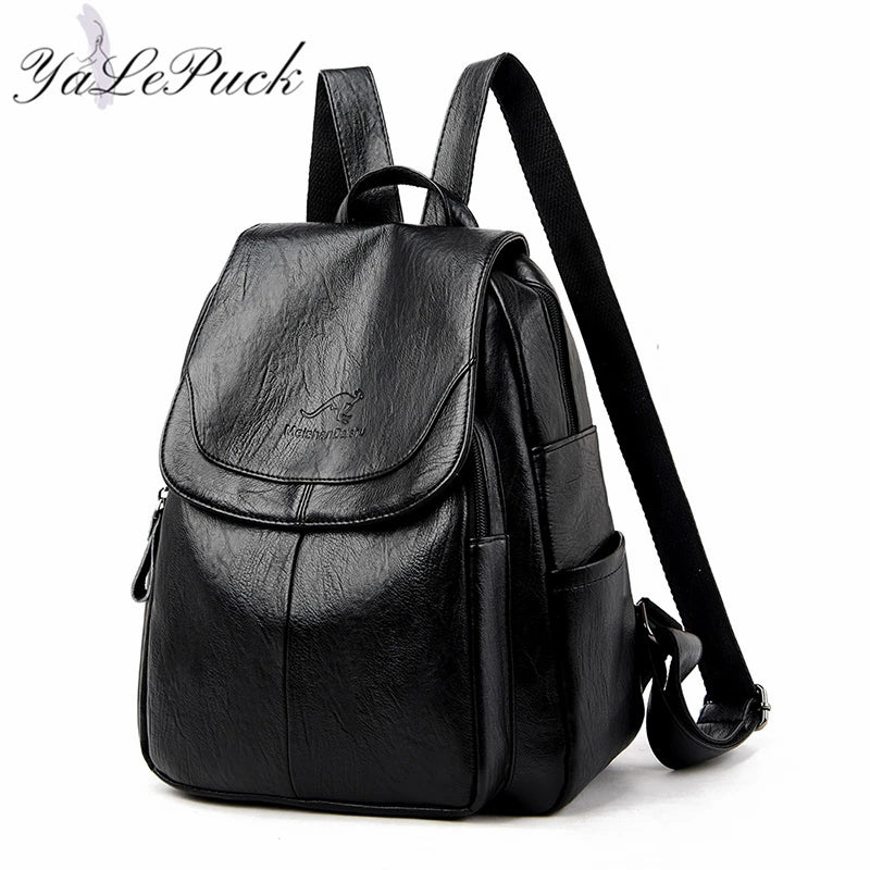 Women Backpack High Leather Travel School Bags for Girls
