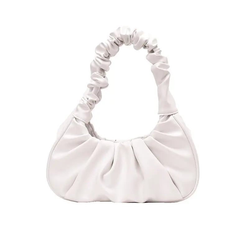 Women Hobo Pleated Tote Bag Candy Underarm Bag Small Handbag And Purses Shoulder