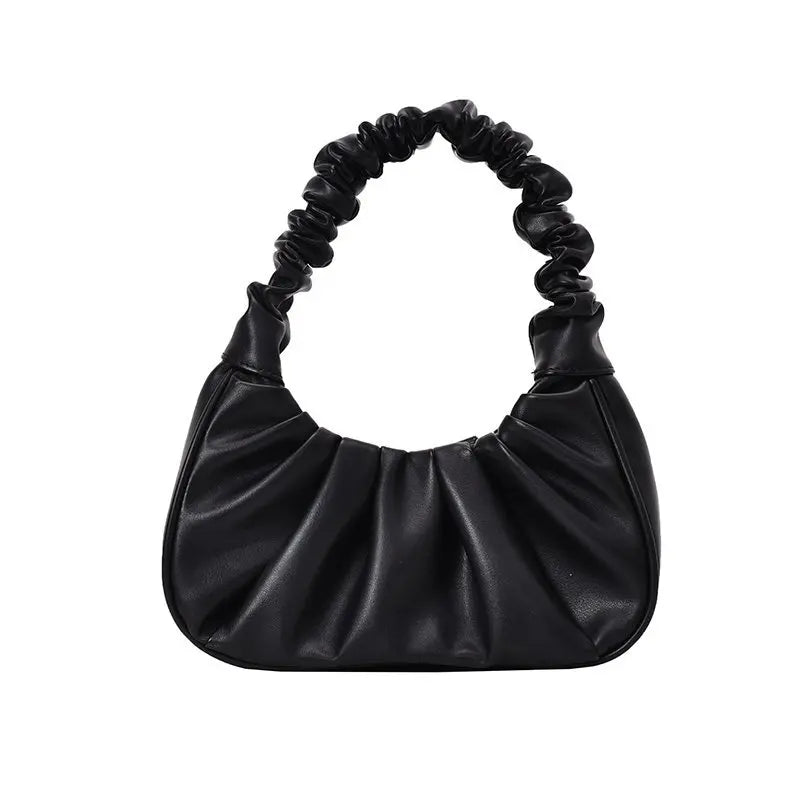 Women Hobo Pleated Tote Bag Candy Underarm Bag Small Handbag And Purses Shoulder