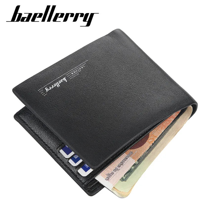 Men Short Wallet Vintage Slim Mens Wallet Business Male Purse PU Leather