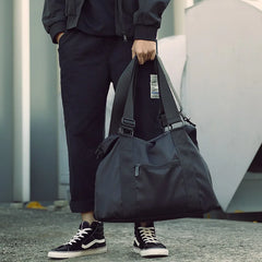 Men's Nylon Travel Bag Large Capacity Luggage Lightweight Casual Shoulder Tote