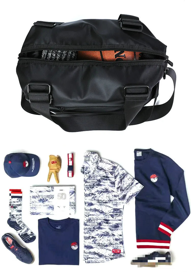 Men's Nylon Travel Bag Large Capacity Luggage Lightweight Casual Shoulder Tote