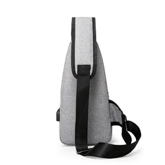 Men's Travel Crossbody Chest Bag USB Charging Headphone Plug Messenger