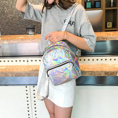 Pink Laser Backpack Mini Bag for Women