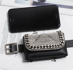 Diamond Rhinestone Waist Belt with Money Bag Fanny Pack