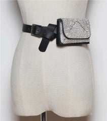 Diamond Rhinestone Waist Belt with Money Bag Fanny Pack