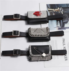 Diamond Rhinestone Waist Belt with Money Bag Fanny Pack