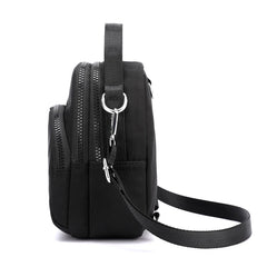 Floral Embroidery Backpack Small Nylon Handbag for Girls Women