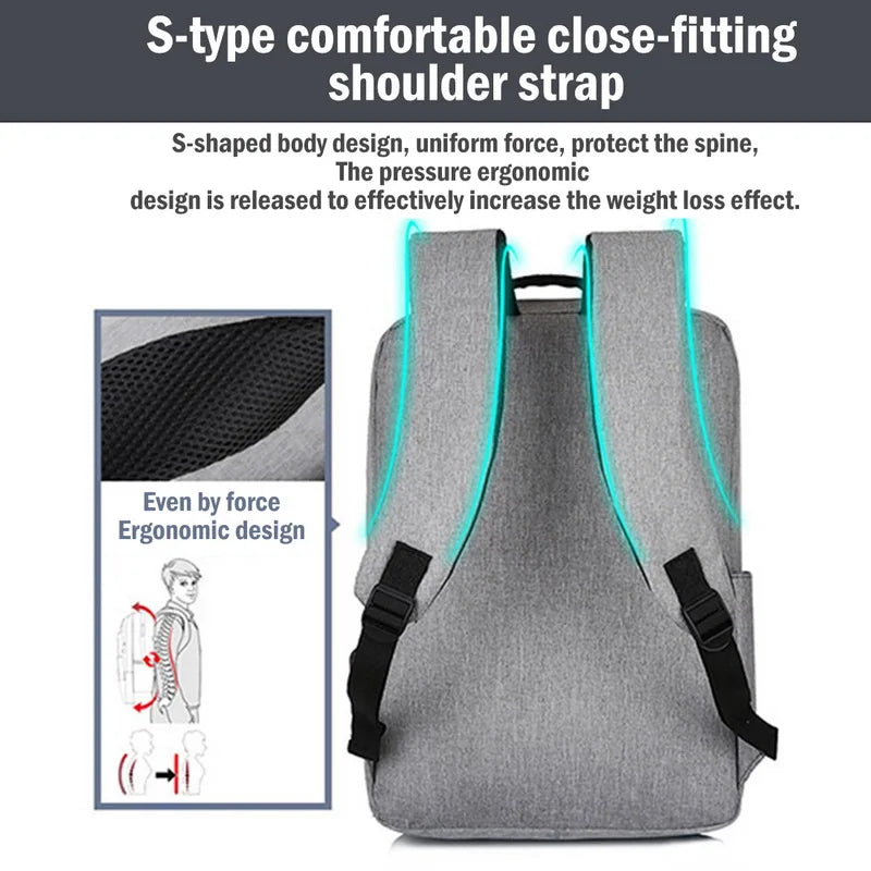 15.6 inch Laptop USB Backpack School Bag Rucksack Anti Theft Male Travel Daypack