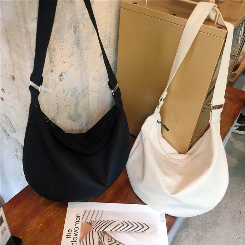 Winter Canvas Hobos Bag Female Tote Casual Large Capacity Messenger Bag