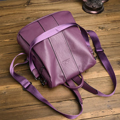 Casual Leather Backpack for School Teen Girls Large Capacity Travel Bag