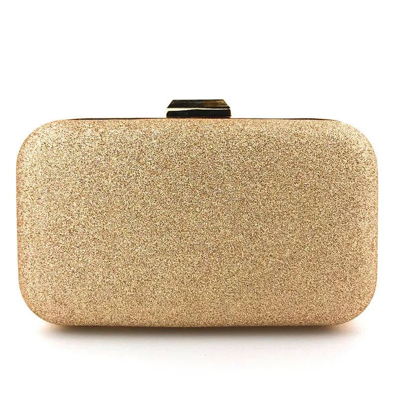 Golden Evening Clutch Bag Wallet Classic Wedding Handbag Bridal Chain Purse