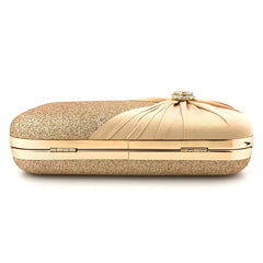 Golden Evening Clutch Bag Wallet Classic Wedding Handbag Bridal Chain Purse