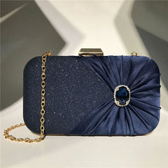 Golden Evening Clutch Bag Wallet Classic Wedding Handbag Bridal Chain Purse