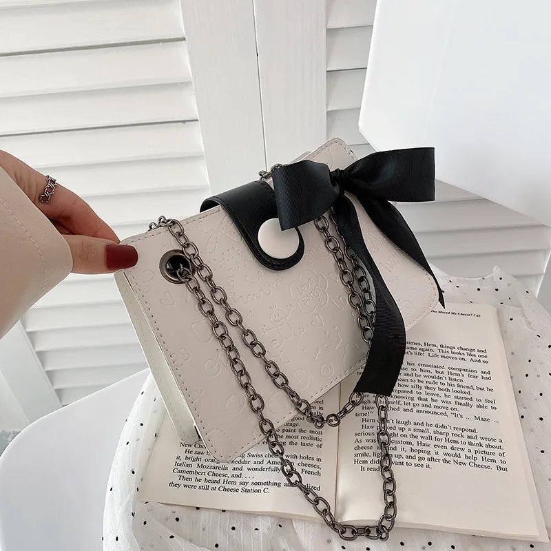 Silk Scarf Shoulder Bag PU Leather Women's Handbag