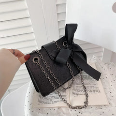 Silk Scarf Shoulder Bag PU Leather Women's Handbag