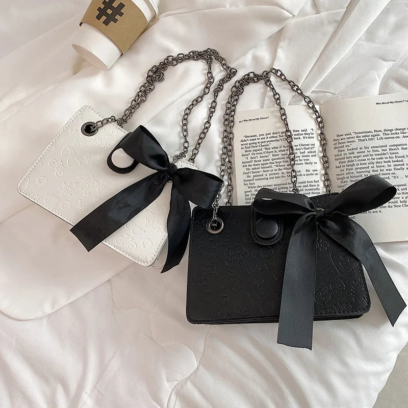 Silk Scarf Shoulder Bag PU Leather Women's Handbag