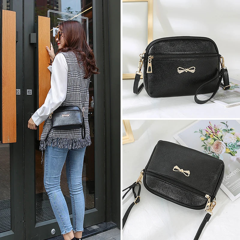 Soft PU Leather Ladies Messenger Bag Large Capacity Single Shoulder Handbag