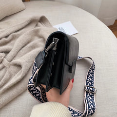 PU Lady Messenger Bag Women Shoulder Bag Girl Hand Bag Metal Button Lipstick Bag