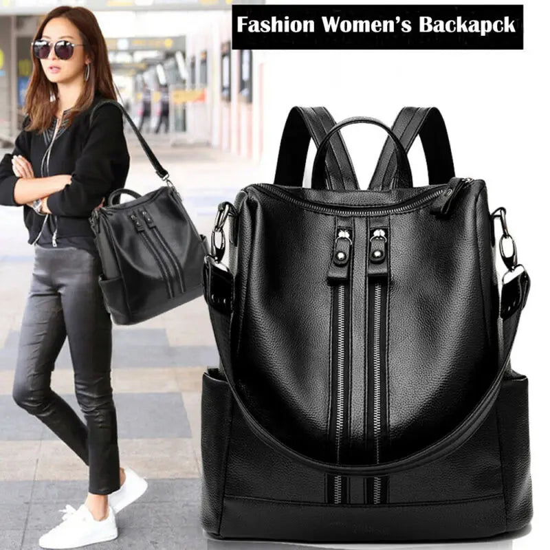 Women Backpack High Youth PU Leather Backpacks for Teenage Girls
