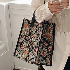 Waterproof Shoulder Bag Canvas Floral Mini Tote Female Crossbody Bags