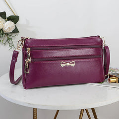 Women's Shoulder Bag Wax Leather Multi-layer Large-capacity Crossbody
