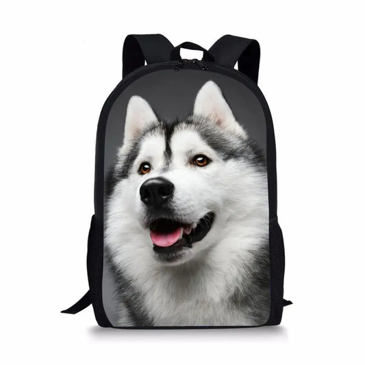 Wolf Print Schoolbags for Kids Bookbags Mochila Infantil Animal