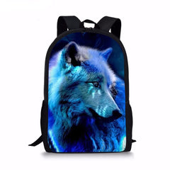 Wolf Print Schoolbags for Kids Bookbags Mochila Infantil Animal
