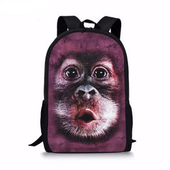 Wolf Print Schoolbags for Kids Bookbags Mochila Infantil Animal