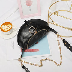Korea Girl's Stain PU Leather Waist pack Fanny Pack