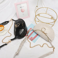 Korea Girl's Stain PU Leather Waist pack Fanny Pack