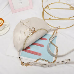 Korea Girl's Stain PU Leather Waist pack Fanny Pack