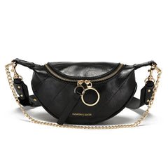 Korea Girl's Stain PU Leather Waist pack Fanny Pack