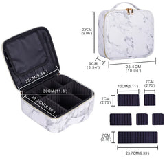 Marble Cosmetic Bag Partition Functional Portable Travel Storage Makeup Case