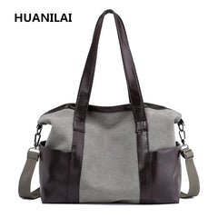 Men Canvas Shoulder Bag Carry On Luggage Tote Large Capacity