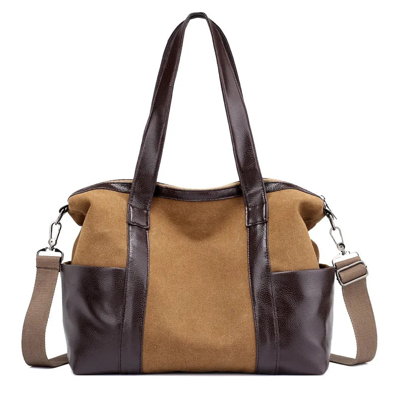 Men Canvas Shoulder Bag Carry On Luggage Tote Large Capacity
