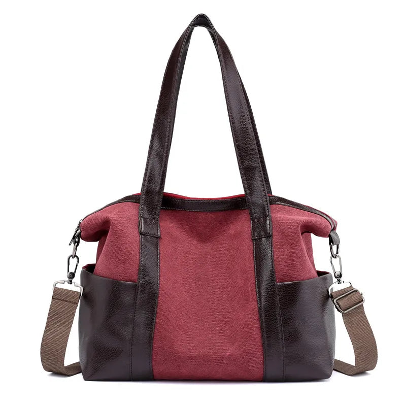 Men Canvas Shoulder Bag Carry On Luggage Tote Large Capacity