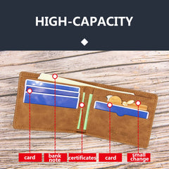 Men's Frosted Leather Wallet Retro Vertical Wallet