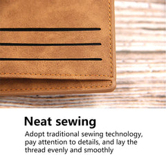Men's Frosted Leather Wallet Retro Vertical Wallet