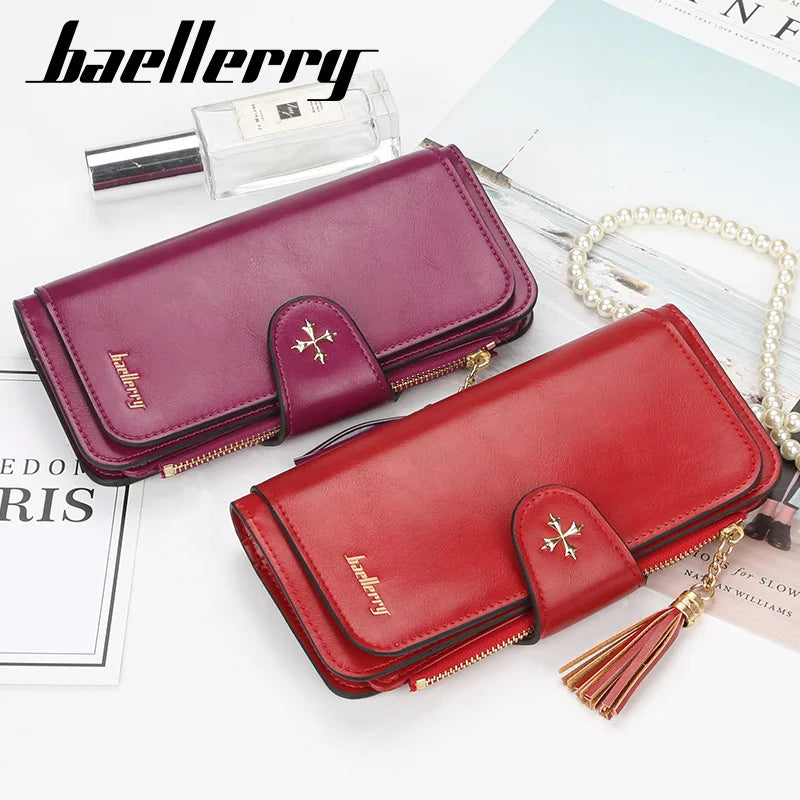 Oil Max Leather Women Long Wallet Ladies Coin Pocket Card Purse Clutch