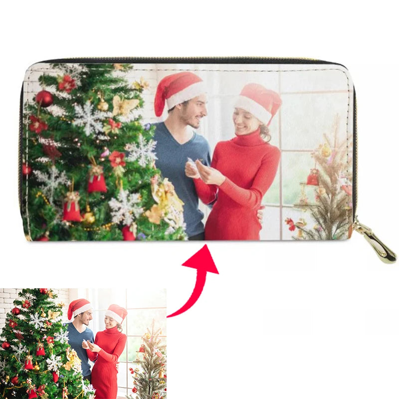 Personalized Picture Long Wallet Clutch Bag Women Wallet Christmas Gift