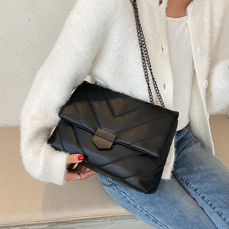 Rhombus Chain Crossbody Retro Tote Handbag