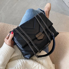 Rhombus Chain Crossbody Retro Tote Handbag