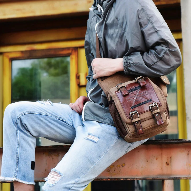 Retro Canvas Men's Bag European American Shoulder Messenger Bag
