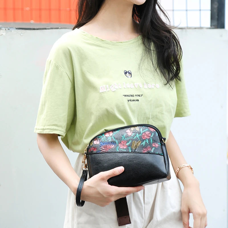 Retro Shoulder Bag Bucket Handbag with Dual-use Large Capacity