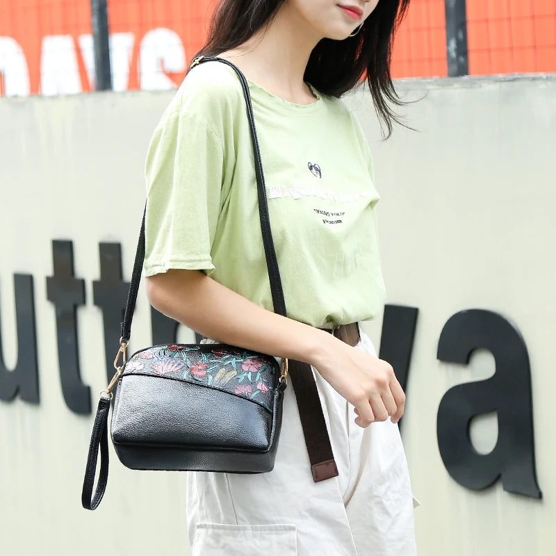 Retro Shoulder Bag Bucket Handbag with Dual-use Large Capacity