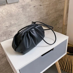 Women Clutch Evening Party Bags Ruched Pillow Bag Leather Handbag