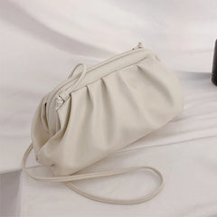 Women Clutch Evening Party Bags Ruched Pillow Bag Leather Handbag