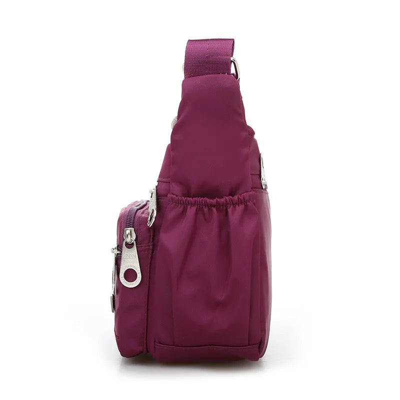 Waterproof Nylon Messenger Bag for Women Crossbody Shoulder Bag
