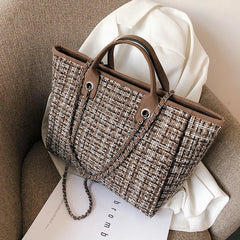 Vintage Canvas Tote Bag Large Handbag Retro Messenger Bag Ladies Shoulder Bag